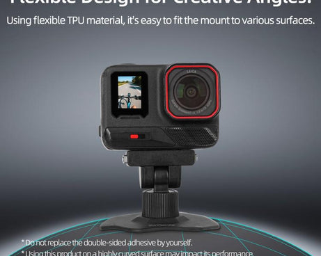 Sunnylife Magnetic Flexible Adhesive Helmet Mount Base Quick-Release Action Camera Holder For Insta360 X4 Air / X5 / Ace / Ace Pro 2 / 1, For Insta360 X4 Air / X5 / Ace / Ace Pro 2 / 1