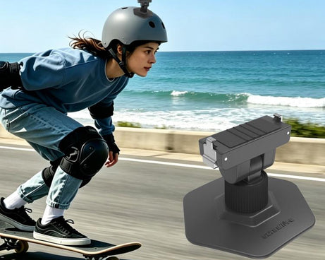 For Insta360 GO Ultra Sunnylife Magnetic Flexible Adhesive Helmet Mount Base Quick-Release Action Camera Holder, For Insta360 GO Ultra