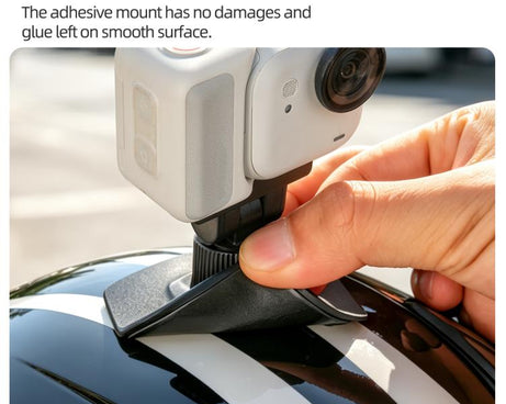 For Insta360 GO Ultra Sunnylife Magnetic Flexible Adhesive Helmet Mount Base Quick-Release Action Camera Holder, For Insta360 GO Ultra