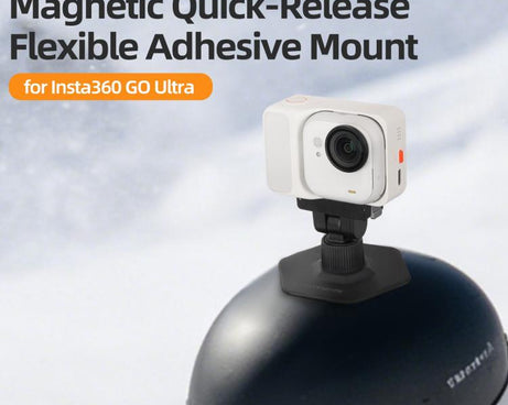 For Insta360 GO Ultra Sunnylife Magnetic Flexible Adhesive Helmet Mount Base Quick-Release Action Camera Holder, For Insta360 GO Ultra