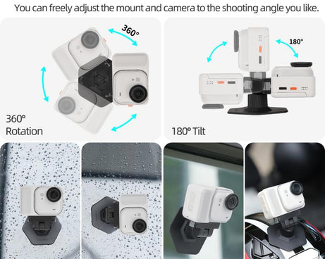 For Insta360 GO Ultra Sunnylife Magnetic Flexible Adhesive Helmet Mount Base Quick-Release Action Camera Holder, For Insta360 GO Ultra