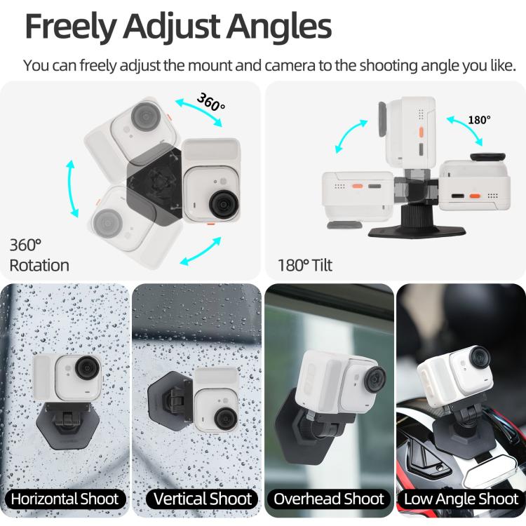For Insta360 GO Ultra Sunnylife Magnetic Flexible Adhesive Helmet Mount Base Quick-Release Action Camera Holder, For Insta360 GO Ultra