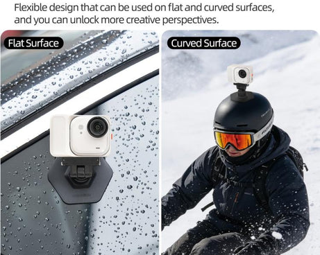 For Insta360 GO Ultra Sunnylife Magnetic Flexible Adhesive Helmet Mount Base Quick-Release Action Camera Holder, For Insta360 GO Ultra
