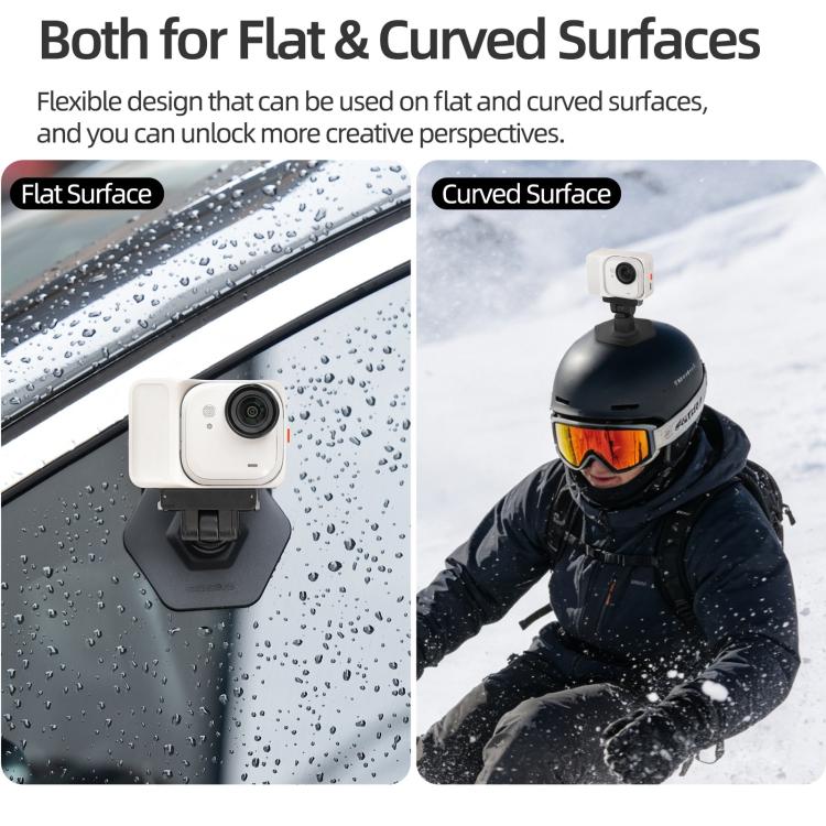 For Insta360 GO Ultra Sunnylife Magnetic Flexible Adhesive Helmet Mount Base Quick-Release Action Camera Holder, For Insta360 GO Ultra