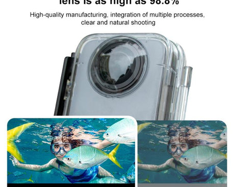 For DJI Osmo 360 50m Depth Waterproof Housing Case with Lens Silicone Cap, For DJI Osmo 360