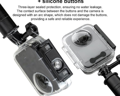 For DJI Osmo 360 50m Depth Waterproof Housing Case with Lens Silicone Cap, For DJI Osmo 360