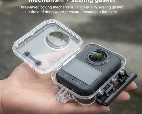 For DJI Osmo 360 50m Depth Waterproof Housing Case with Lens Silicone Cap, For DJI Osmo 360