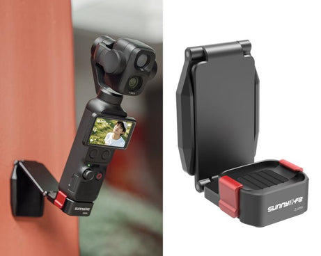 For DJI Osmo Pocket 4P / 4 / 3 Sunnylife Metal Quick-Release Magnetic Mount Tabletop Base Bracket Angles Adjustable Stand, OP4-ZJ259