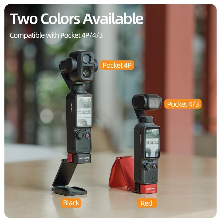 For DJI Osmo Pocket 4P / 4 / 3 Sunnylife Metal Quick-Release Magnetic Mount Tabletop Base Bracket Angles Adjustable Stand, OP4-ZJ259