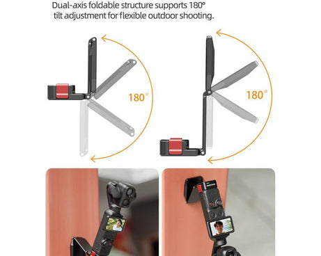 For DJI Osmo Pocket 4P / 4 / 3 Sunnylife Metal Quick-Release Magnetic Mount Tabletop Base Bracket Angles Adjustable Stand, OP4-ZJ259