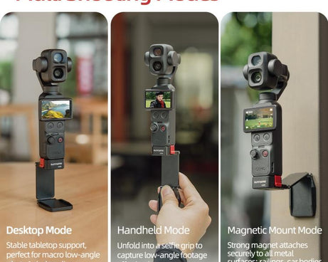 For DJI Osmo Pocket 4P / 4 / 3 Sunnylife Metal Quick-Release Magnetic Mount Tabletop Base Bracket Angles Adjustable Stand, OP4-ZJ259