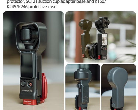 For DJI Osmo Pocket 4P / 4 / 3 Sunnylife Metal Quick-Release Magnetic Mount Tabletop Base Bracket Angles Adjustable Stand, OP4-ZJ259