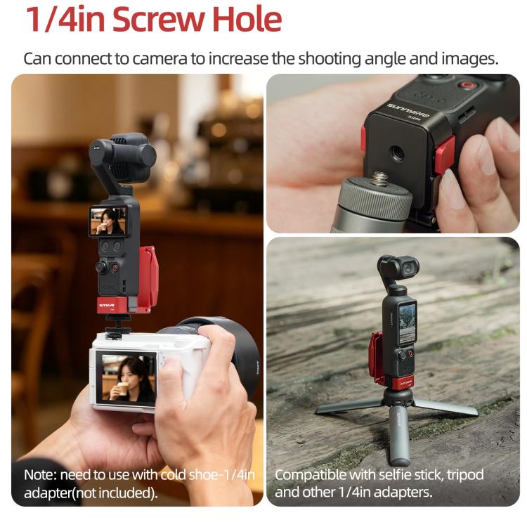 For DJI Osmo Pocket 4P / 4 / 3 Sunnylife Metal Quick-Release Magnetic Mount Tabletop Base Bracket Angles Adjustable Stand, OP4-ZJ259