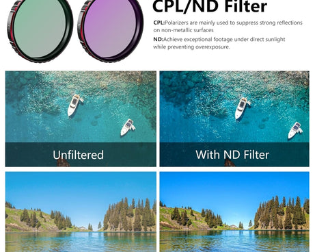 For DJI Osmo Action 5 Pro STARTRC 4 in 1 CPL ND8 ND16 ND32 Camera Lens Filter, For DJI Osmo Action 5 Pro