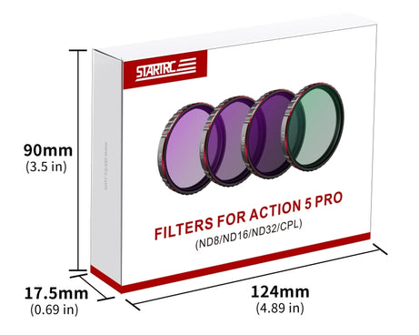 For DJI Osmo Action 5 Pro STARTRC 4 in 1 CPL ND8 ND16 ND32 Camera Lens Filter, For DJI Osmo Action 5 Pro