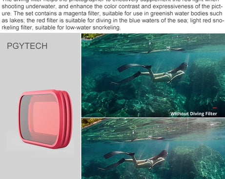 3 PCS PGYTECH P-18C-017 Profession Diving Lens Filter Suit for DJI Osmo Pocket