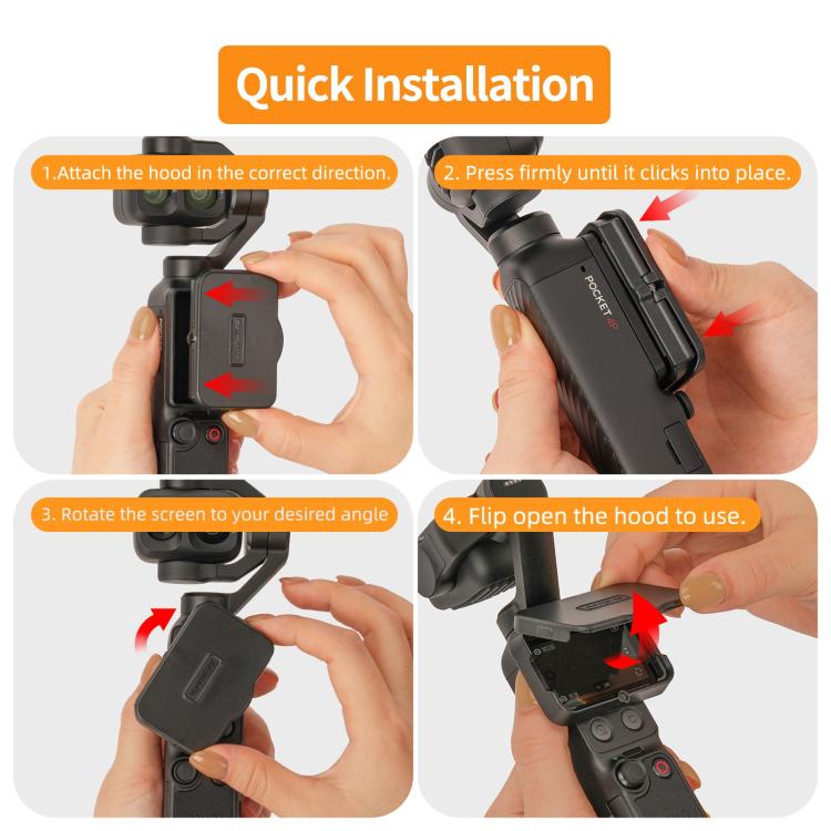 Sunnylife Screen Sun Hood Guard Screen Monitor Cover Protector For DJI Osmo Pocket 4P / 4 / 3