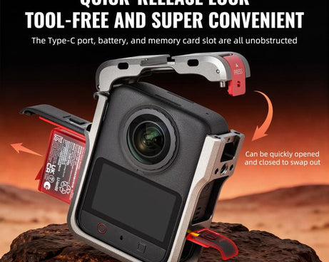 For DJI Osmo 360 / 360 II STARTRC Metal Cage Frame with Cold Shoe, For DJI Osmo 360 / 360 II
