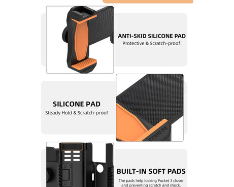 For DJI OSMO Pocket 3 Sunnylife ZJ756 Expanded Dual Phone Clamp Holder