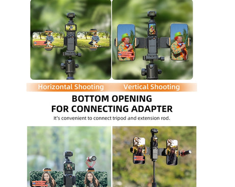 For DJI OSMO Pocket 3 Sunnylife ZJ756 Expanded Dual Phone Clamp Holder