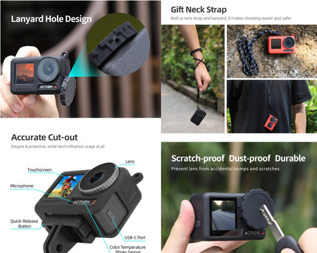 For DJI Osmo Action 3 / 4 Sunnylife 2pcs Scratch-resistant Camera Lens Cap Cover