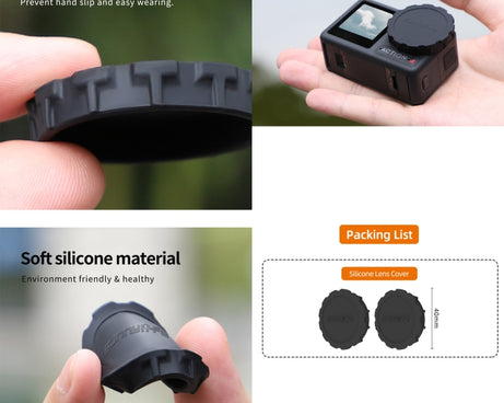For DJI Osmo Action 3 / 4 Sunnylife 2pcs Scratch-resistant Camera Lens Cap Cover