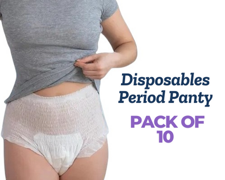 Cotton Soft Padded Disposable Period Panties – Ultra Absorbent Menstrual Underwear (Pack of 20, 10, 5)