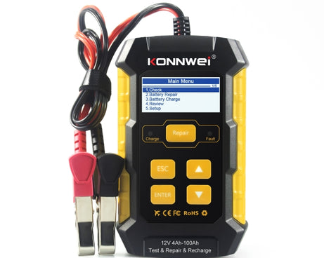 KONNWEI KW510 3 in 1 Car Battery Tester / Charger / Repairer, Support 8 Languages, KW510(EU Plug), KW510(US Plug)