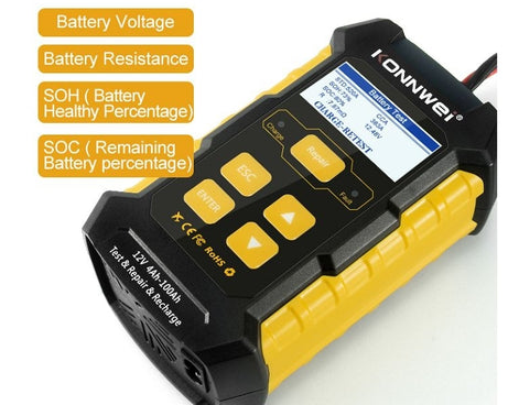 KONNWEI KW510 3 in 1 Car Battery Tester / Charger / Repairer, Support 8 Languages, KW510(EU Plug), KW510(US Plug)