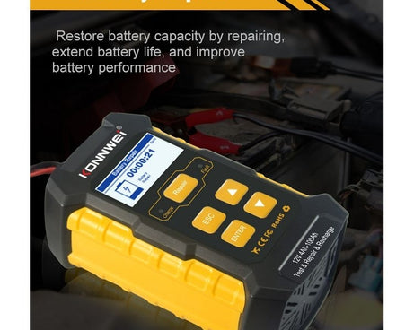 KONNWEI KW510 3 in 1 Car Battery Tester / Charger / Repairer, Support 8 Languages, KW510(EU Plug), KW510(US Plug)