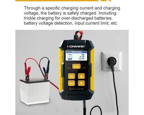 KONNWEI KW510 3 in 1 Car Battery Tester / Charger / Repairer, Support 8 Languages, KW510(EU Plug), KW510(US Plug)