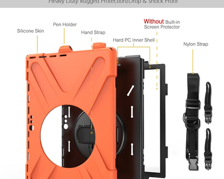 Shockproof Colorful Silicone + PC Protective Case with Holder & Hand Strap & Pen Slot, For Microsoft Surface Pro 4 / 5, For Microsoft Surface Pro 6 / 7