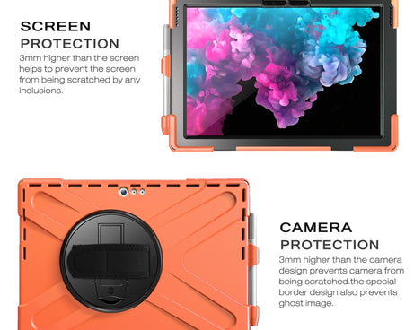 Shockproof Colorful Silicone + PC Protective Case with Holder & Hand Strap & Pen Slot, For Microsoft Surface Pro 4 / 5, For Microsoft Surface Pro 6 / 7
