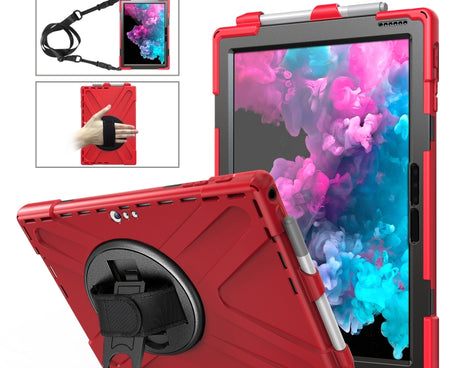 Shockproof Colorful Silicone + PC Protective Case with Holder & Hand Strap & Pen Slot, For Microsoft Surface Pro 4 / 5, For Microsoft Surface Pro 6 / 7