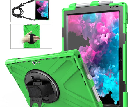 Shockproof Colorful Silicone + PC Protective Case with Holder & Hand Strap & Pen Slot, For Microsoft Surface Pro 4 / 5, For Microsoft Surface Pro 6 / 7