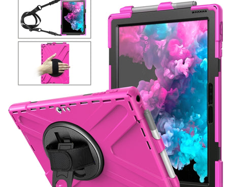 Shockproof Colorful Silicone + PC Protective Case with Holder & Hand Strap & Pen Slot, For Microsoft Surface Pro 4 / 5, For Microsoft Surface Pro 6 / 7