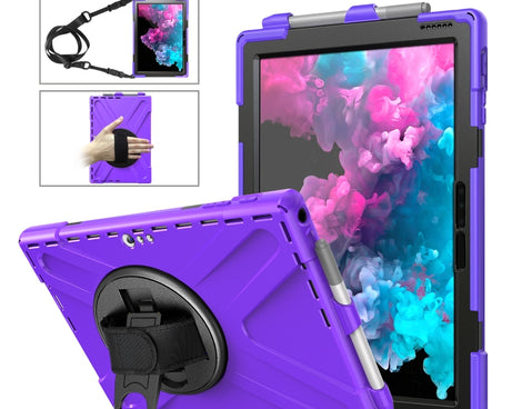 Shockproof Colorful Silicone + PC Protective Case with Holder & Hand Strap & Pen Slot, For Microsoft Surface Pro 4 / 5, For Microsoft Surface Pro 6 / 7