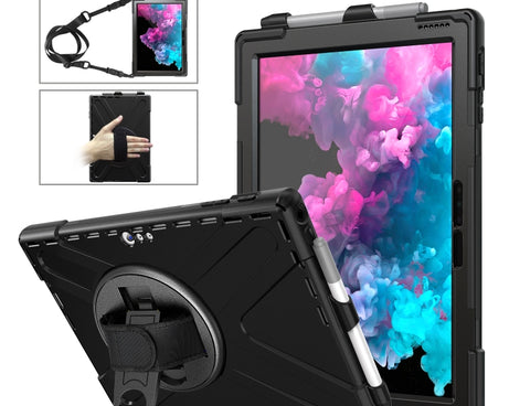 Shockproof Colorful Silicone + PC Protective Case with Holder & Hand Strap & Pen Slot, For Microsoft Surface Pro 4 / 5, For Microsoft Surface Pro 6 / 7