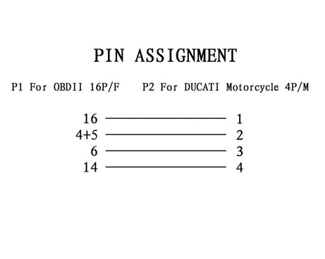 4 Pin OBD Cable for Ducati Motorcycle, For Ducati Motorcycle