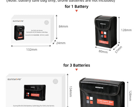 Sunnylife EVO-DC355 Battery Explosion-proof Bag for EVO Lite, EVO-DC355