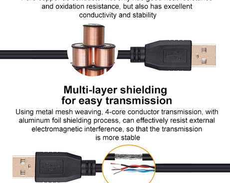 Elbow Mini 5 Pin to USB 2.0 Camera Extension Data Cable, 1.5m, 2m, 3m, 5m, 10m, 15m, 20m