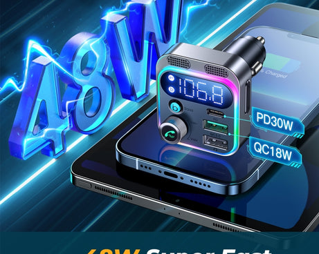 JOYROOM JR-CL16 48W Bluetooth 5.0 Car Wireless FM Transmitter, JR-CL16