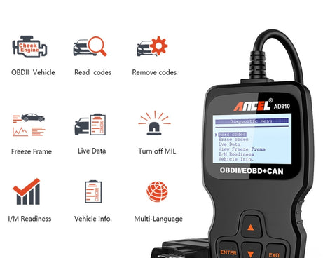Ancel AD310 CAN OBD2 Car Engine Fault Diagnosis Tool, AD310