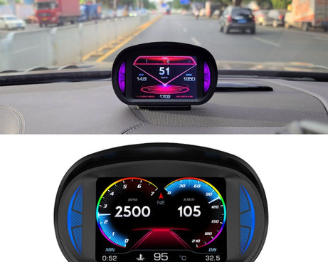 P2 3 inch Multi-function HD OBD LCD Instrument GPS Car Speed Slope Meter HUD Head-up Display