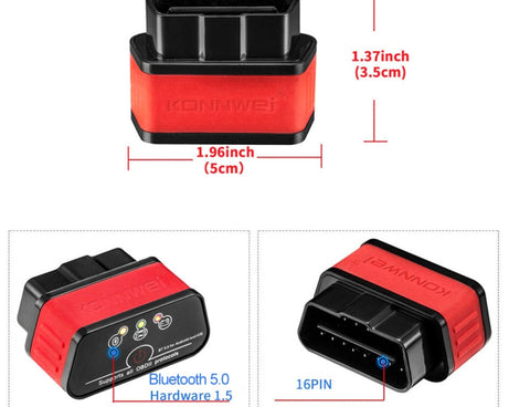 KONNWEI KW903 Bluetooth 5.0 OBD2 Car Fault Diagnostic Scan Tools Support IOS / Android