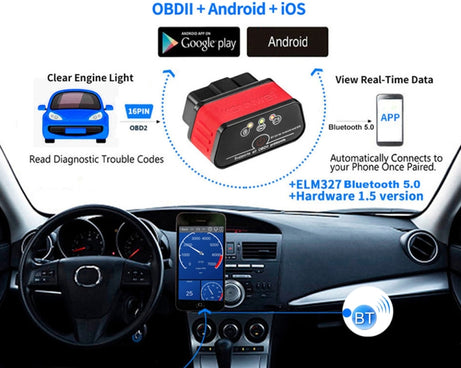 KONNWEI KW903 Bluetooth 5.0 OBD2 Car Fault Diagnostic Scan Tools Support IOS / Android