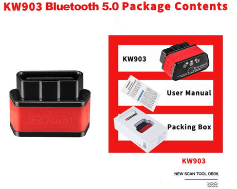 KONNWEI KW903 Bluetooth 5.0 OBD2 Car Fault Diagnostic Scan Tools Support IOS / Android