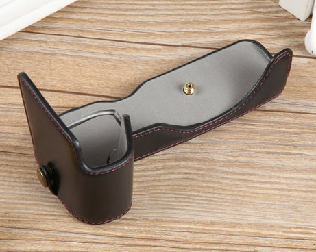 1/4 inch Thread PU Leather Camera Half Case Base, For Canon EOS R8