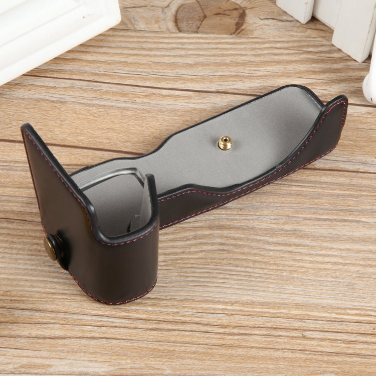 1/4 inch Thread PU Leather Camera Half Case Base, For Canon EOS R8