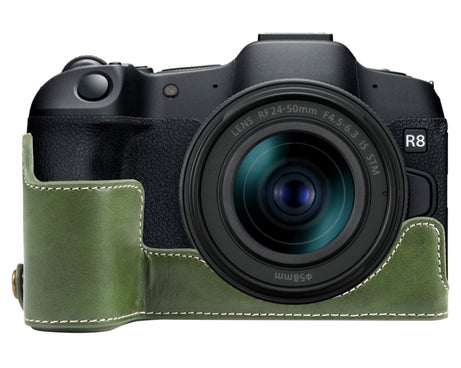 1/4 inch Thread PU Leather Camera Half Case Base, For Canon EOS R8